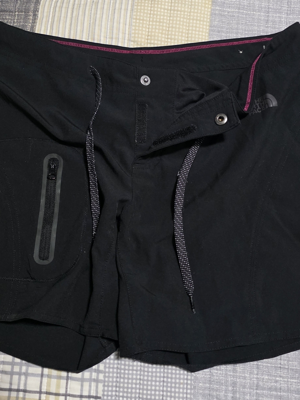 The North Face Black Active Shorts with Pink Waist Trim
